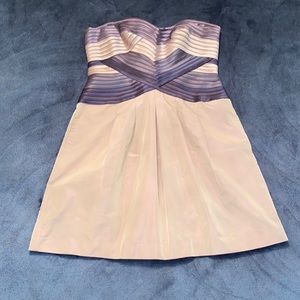 BCBGMaxAzria Hana Purple Mauve Sweetheart Strapless Corset Cocktail Dress